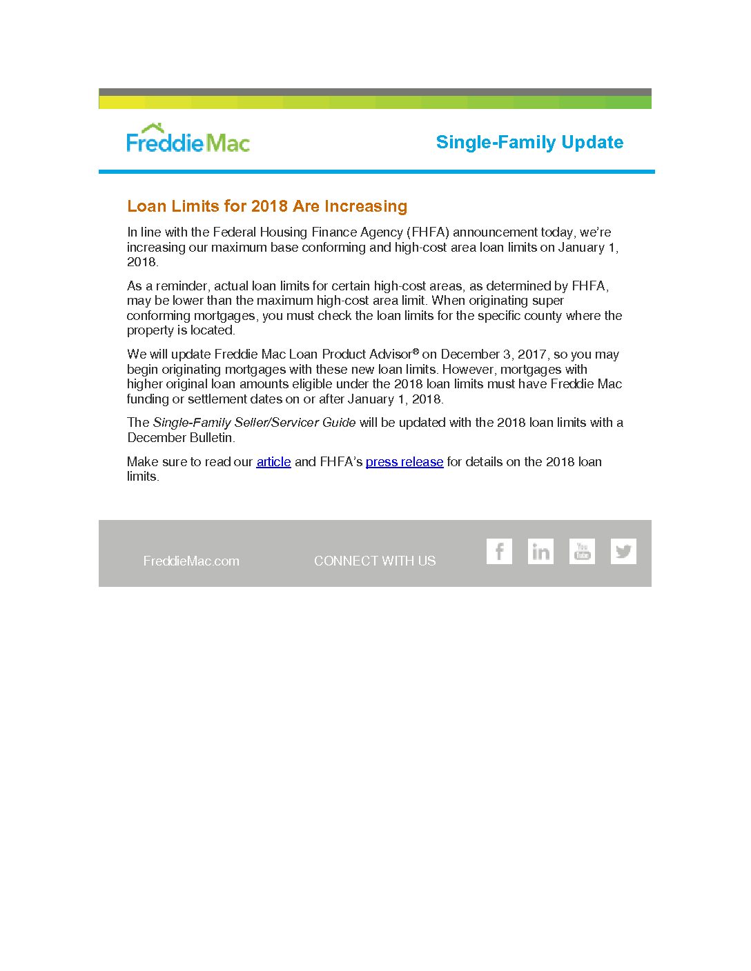 Click Here To View The Freddie Mac Single-Family Update - TENA